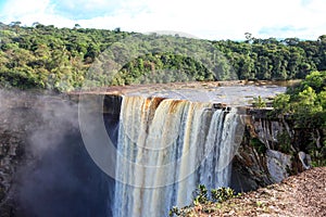 A view of the Kaieteur falls. The waterfall is one of the most beautiful and majestic waterfalls in the world,