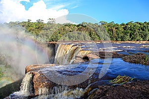 A view of the Kaieteur falls. The waterfall is one of the most beautiful and majestic waterfalls in the world,