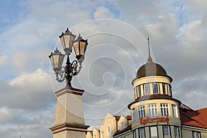 View of the Kaiserhof Hotel in the historical-ethnographic and trade-craft complex 