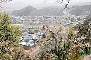 View of Kakunodate town at spring in Akita, Japan