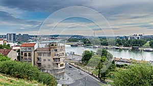 A view from Kalemegdan fortress in Belgrade to Sava river.