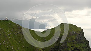 View from a Kallur Lighthouse to Eysturoy, Faroe Islands.