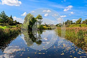 View of the Kamenka river in Suzdal, Russia