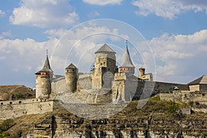 View of Kamianets-Podilskyi Castle . Ukraine