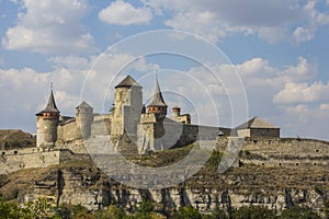 View of Kamianets-Podilskyi Castle . Ukraine