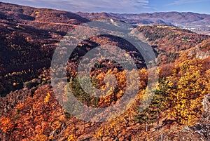 View from Kapitulske bralce rocks  at Stiavnicke vrchy