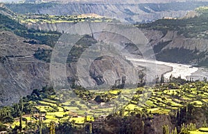 View from Karakorum highway to the Hunza valley