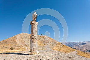 View of Karakus Tumulus, ancient area of Nemrut National Park.