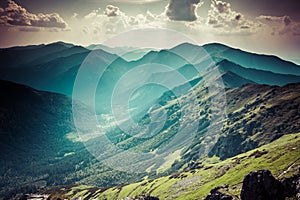 View from Kasprowy Wierch Summit in the Polish Tatra Mountains