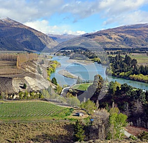 View of kawarau Gorge From Bannockburn, Central Otago, New Zealand