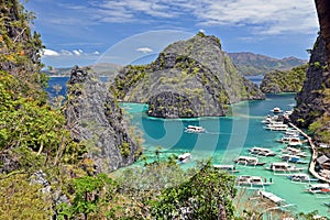 View of Kayangan Lake lagoon on Coron island, Busuanga Palawan