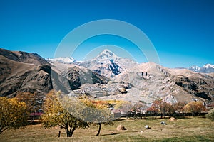 A view of Kazbegi in Georgia