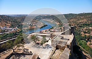The view from the Keep tower of Mertola Castle. Mertola. Portugal