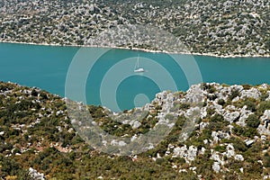 View of Kekova seen from Kalekoy, Antalya. photo