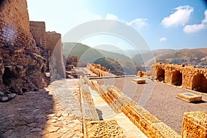 View of kerak castle in jordan
