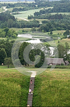 View of Kernave, formal ancient capital of Lithuania photo