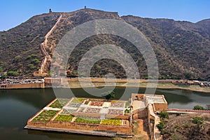 View of Kesar Kyari Saffron Garden on Maota Lake from Amber Fo