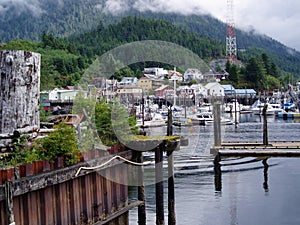 View of Ketchkan Alaska Harbor