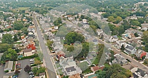 View of the Keyport town from a height against the bay NJ USA