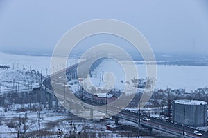 View of the Khabarovsk bridge over the Amur river