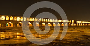 View on Khaju bridge in Isfahan - Iran
