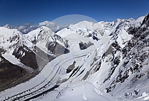 View from Khan Tengri peak, Tian Shan mountains