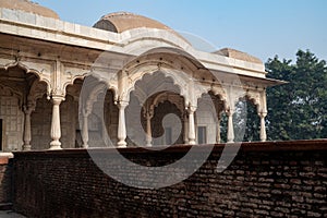 View of Khas Mahal inside the Red Fort,  served as the Mughal emperor`s private residence in Delhi India