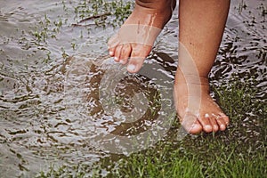 Feet in water photo