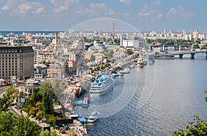 View of Kiev from an observation point over the Dnieper. Ukraine