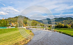 View of Kinzig river in the Black Forest mountains. Germany - Ba