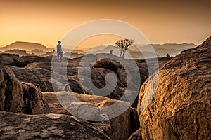 View of Kishkinda, Anjanadri Hill, Monkey Temple Anjaneya Parvat, Hampi, Karnataka, India