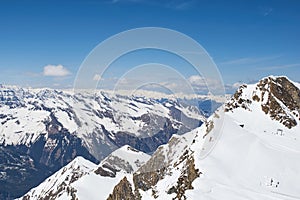 View from Kitzsteinhorn the peaks of the Hohe Tauern National Park in Austria