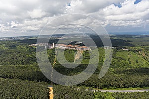 View of Koc University, from helicopter. Koc University, Rumeli feneri Campus Sariyer in Istanbul photo
