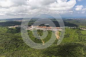 View of Koc University, from helicopter. Koc University, Rumeli feneri Campus Sariyer in Istanbul photo