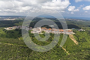 View of Koc University, from helicopter. Koc University, Rumeli feneri Campus Sariyer in Istanbul photo