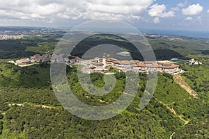 View of Koc University, from helicopter. Koc University, Rumeli feneri Campus Sariyer in Istanbul photo