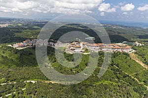 View of Koc University, from helicopter. Koc University, Rumeli feneri Campus Sariyer in Istanbul photo