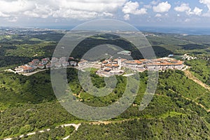 View of Koc University, from helicopter. Koc University, Rumeli feneri Campus Sariyer in Istanbul photo
