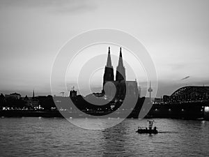 View of Koeln, black and white
