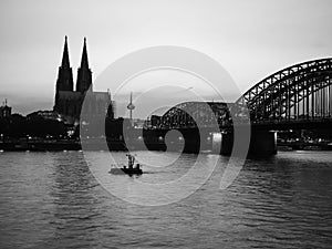 View of Koeln, black and white