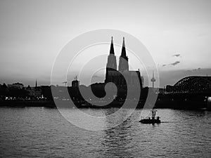 View of Koeln, black and white