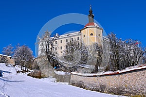 View of Skofja loka castle in Gorenjska photo