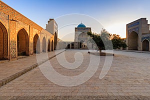 View of Kolon mosque at sunset, Bukhara, Uzbekistan photo