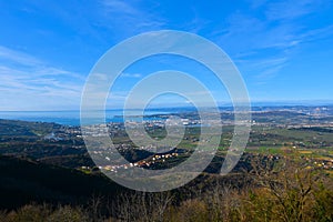 View of the Koper city on the coast of the Adriatic sea