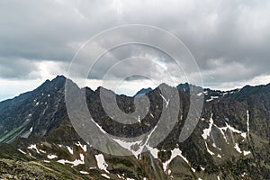 View from Koprovsky stit mountain peak in High Tatras mountains in Slovakia