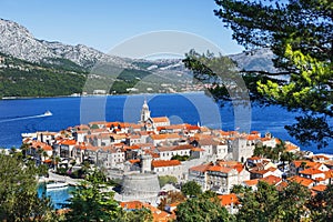 View of the Korcula town, Korcula island, Dalmatia, Croatia