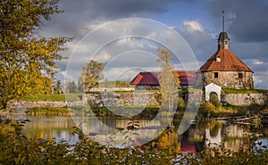 View of Korela stronghold in Vuoksa river