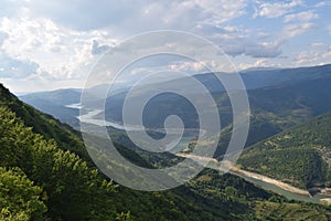 View from Kozji Kamen to lake, river and mountains