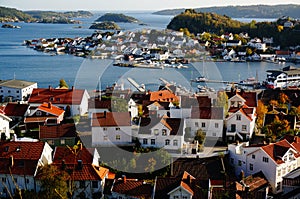 View of the Kragero city and fjord, Norway