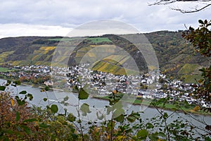 View from Krahnenberg Andernach to Leutesdorf in autumn